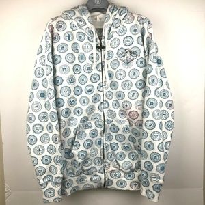 Burton Hoodie Skii Zip Front USStates Graphic Sz S